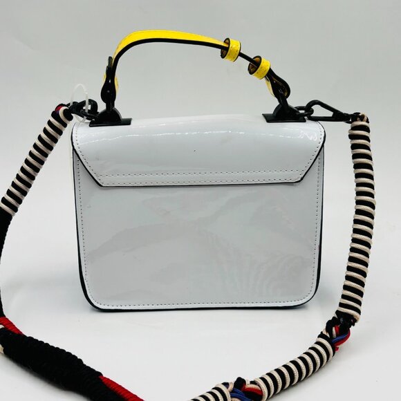 Steve Madden White Patent Leather Effie Crossbody Shoulder Bag Colorblock - Picture 4 of 8